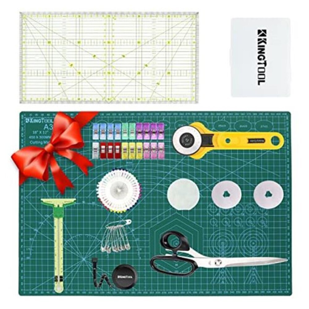 78 Pcs Rotary Cutter Set - KingTool 45mm Cutter Kit with A3 Cutting Mat